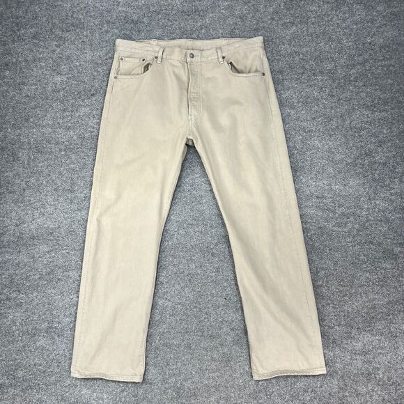 Levis 501XX Jean Mens 40 Sand Denim Mid Rise Button Fly Classic Straight 2012 - Picture 2 of 16